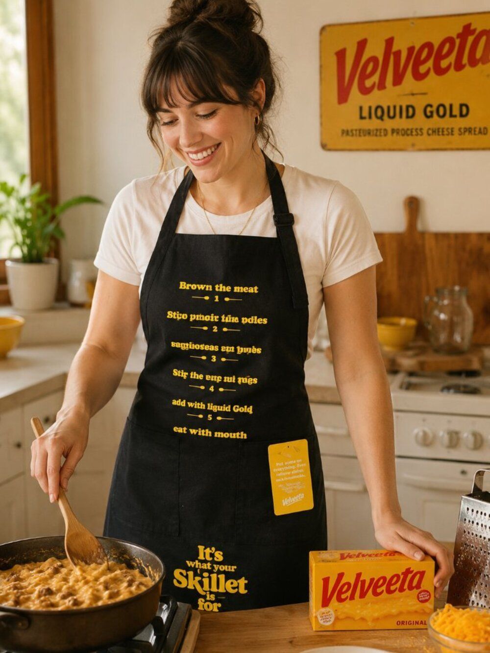 Velveeta Adverting Apron It's What Your Skillet For New Tags